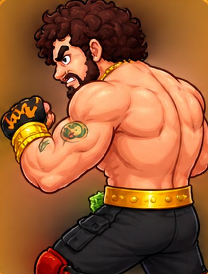 Der Boxer von hinten, wie er seinen Gegner in einem Duell von KO Million trifft